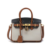 Full-Grain Leather Mini Satchel/ Shoulder Bag